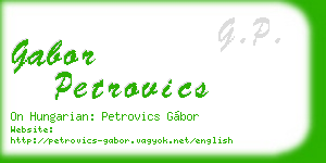 gabor petrovics business card